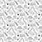 Hand drawn medicine seamless pattern. Doddle sketch healthcare and medical background