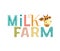 Hand drawn milk farm lettering flat color vector