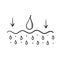 Hand drawn Moisture cream line icon. symbol for Skincare illustration, sign for cosmetics packaging. doodle style