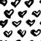 Hand drawn monochrome black and white seamless abstract pattern. Ink sketch texture and background.