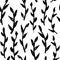 Hand drawn monochrome black and white seamless abstract pattern. Ink sketch texture and background.