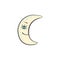 Hand drawn moon for night and sleeping themes doodle vector illustration isolated.