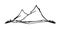 Hand drawn mountain peak. Mount sketch on white background