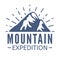 Hand drawn Mountains Logo set. Ski Resort vector icons, mountain silhouette elements. Ride and Snowboarding symbols