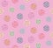 Hand drawn multicolor circles on pink background