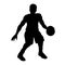 Hand Drawn Muscular Basketball Player Athlete Sports Silhouette Illustration