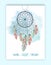 Hand drawn native american dream catcher beads vector image.