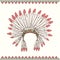 Hand drawn native american indian chief headdress