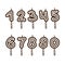 Hand drawn numbers to decorate the cake. Birthday  candles clipart in doodle style.