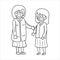 Hand Drawn of Nurse with patient vector illustration,