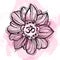Hand drawn Ohm symbol, indian Diwali spiritual sign Om. Lotus flower around. High detailed decorative vector illustration.