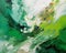 Hand Drawn Oil Painting Revealing a Playful Green and White Abstract Art Background