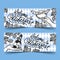 hand drawn oktoberfest banners set vector design illustration