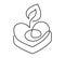 Hand drawn one line vector burning candle icon in form of heart love. Continuous Christmas advent outline illustration