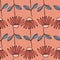 Hand drawn orange daisies pattern background.