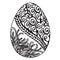 Hand drawn ornamental easter egg with floral doodle pattern for