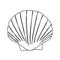 Hand drawn outline marine illustration of seashell
