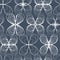 Hand Drawn Oyster Ornamental Seamless Line Pattern on Blue