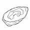 Hand drawn oysters composition. Seafood sketch style illustration. Fresh marine mollusks in opened shells