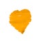 Hand-drawn painted yellow heart. vector element for your design