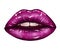 Hand-drawn parted sexy lips in dark purple color vampire. Parted sexy lips dark lip color sparkle. Beautiful woman`s open lips