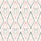 Hand-Drawn Pastel Colored Traditional Ikat Boho Damask Diamonds Vector Seamless Pattern