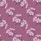 Hand drawn pattern seamless pink apple flowers on bordeaux background.