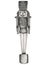 Hand drawn pencil black and white illustration of nutcracker standing up straight