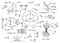 Hand drawn physics formulas Science knowledge education.