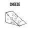 Hand drawn piece of Swiss cheese, sketch style vector illustration