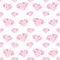 Hand drawn pink diamonds watercolor seamless pattern on white background