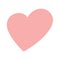 Hand-drawn pink heart. Romantic symbol of love and pleasant emotions. Simple icon. Isolated. Vector illustration