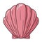 Hand drawn pink sea shell vector illustration