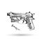 Hand drawn pistol Beretta on white.
