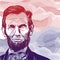 Hand drawn  portrait. Abraham Abe Lincoln.