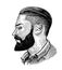 Hand drawn portrait of bearded man in profile. Hipster sketch. Vintage vector illustration