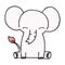 hand drawn quirky cartoon elephant