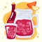 Hand drawn refreshing sangria illustration Vector illustration.