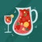 Hand drawn refreshing sangria illustration Vector illustration.