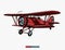 Hand drawn retro airplane. Realistic vintage biplane isolated. Engraved style vector illustration.