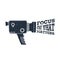 Hand drawn retro camcorder vector illustration.