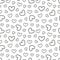 Hand drawn retro hearts seamless pattern.Scribble black hearts. Love concept for Valentine`s Day