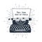 Hand drawn retro typewriter vector illustration.