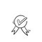 Hand drawn Ribbon, Check Mark Icon, emblem Vector Logo Template doodle