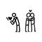 Hand Drawn Romantic Stick Figure Couple. Concept of Love Relationship. Simple Icon Motif for Dating App Pictogram