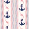 Hand-Drawn Rope Vertical Stripes with Anchors and Zeppelin Bend Nautical Knots Vector Seamless Pattern