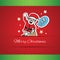 Hand drawn Santa Claus and ho ho ho speech bubble greeting card