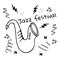 Hand drawn saxophone icon. Inscription Jazz festival. Vector
