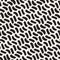 Hand Drawn Scattered Wavy Lines Monochrome Texture. Vector Seamless Black and White Pattern