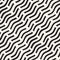Hand Drawn Scattered Wavy Lines Monochrome Texture. Vector Seamless Black and White Pattern